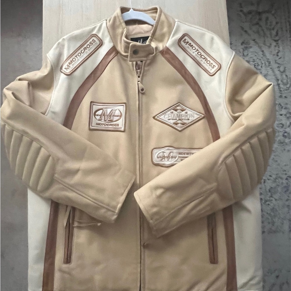 Max USA Real Leather Racing Jacket